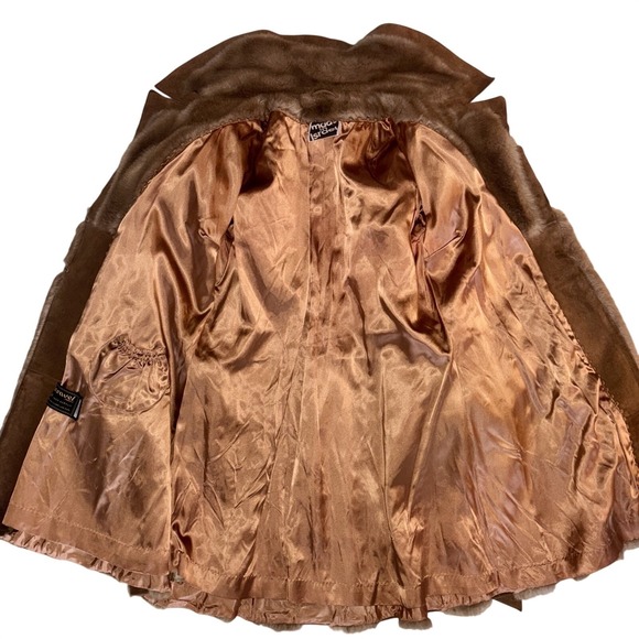 VTG Tissavel France Womens Faux Fur Mink Coat Sz 10 Belted Vintage Glam Mob Wife - Picture 9 of 15